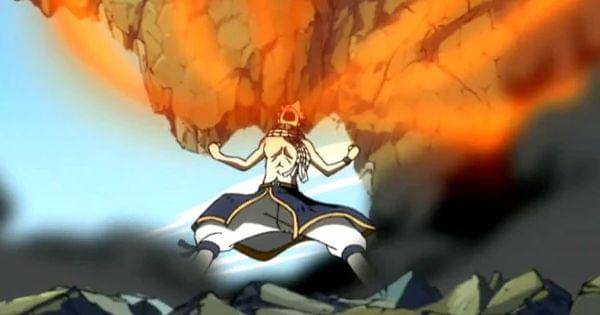 Natsu memakan api ( Dok. A-1 Pictures / Fairy Tail)