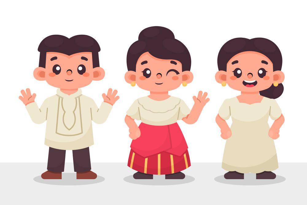 Ilustrasi anak-anak dengan pakaian daerah. Freepik