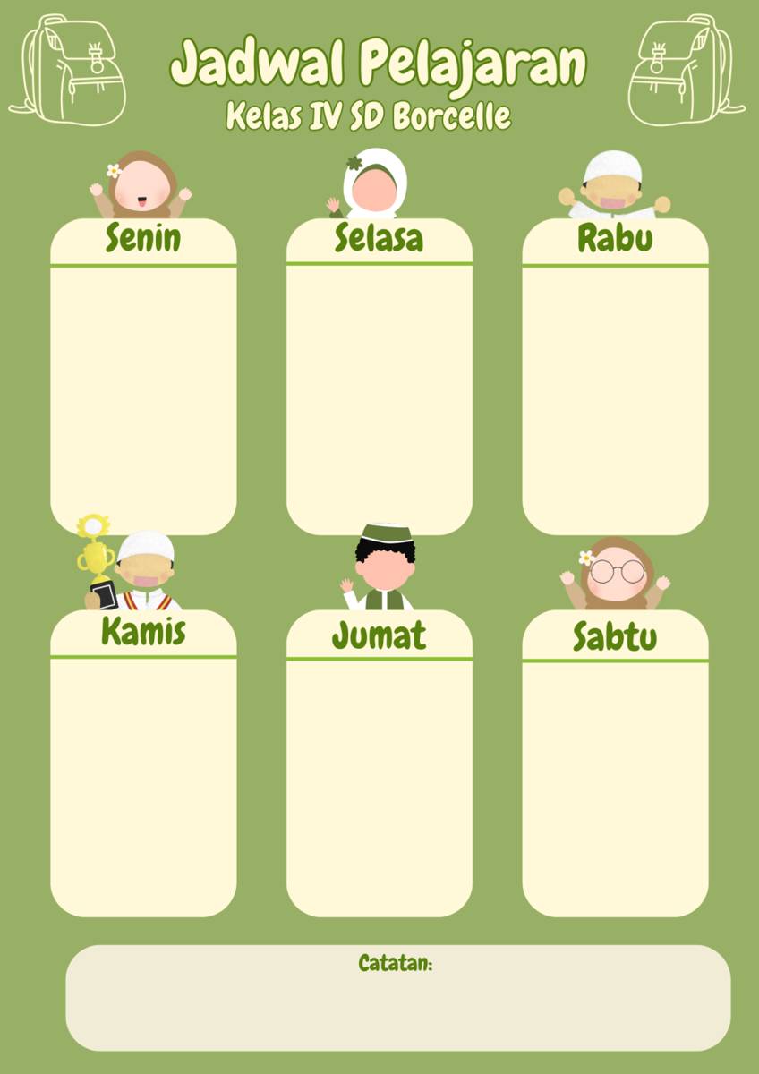 lockscreen jadwal pelajaran kosong (canva.com/Templates for fun)