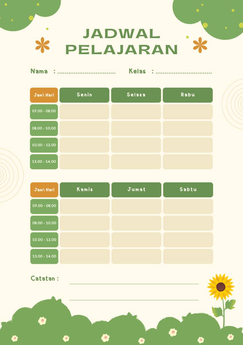 lockscreen jadwal pelajaran kosong (canva.com/Rayhan Studio)