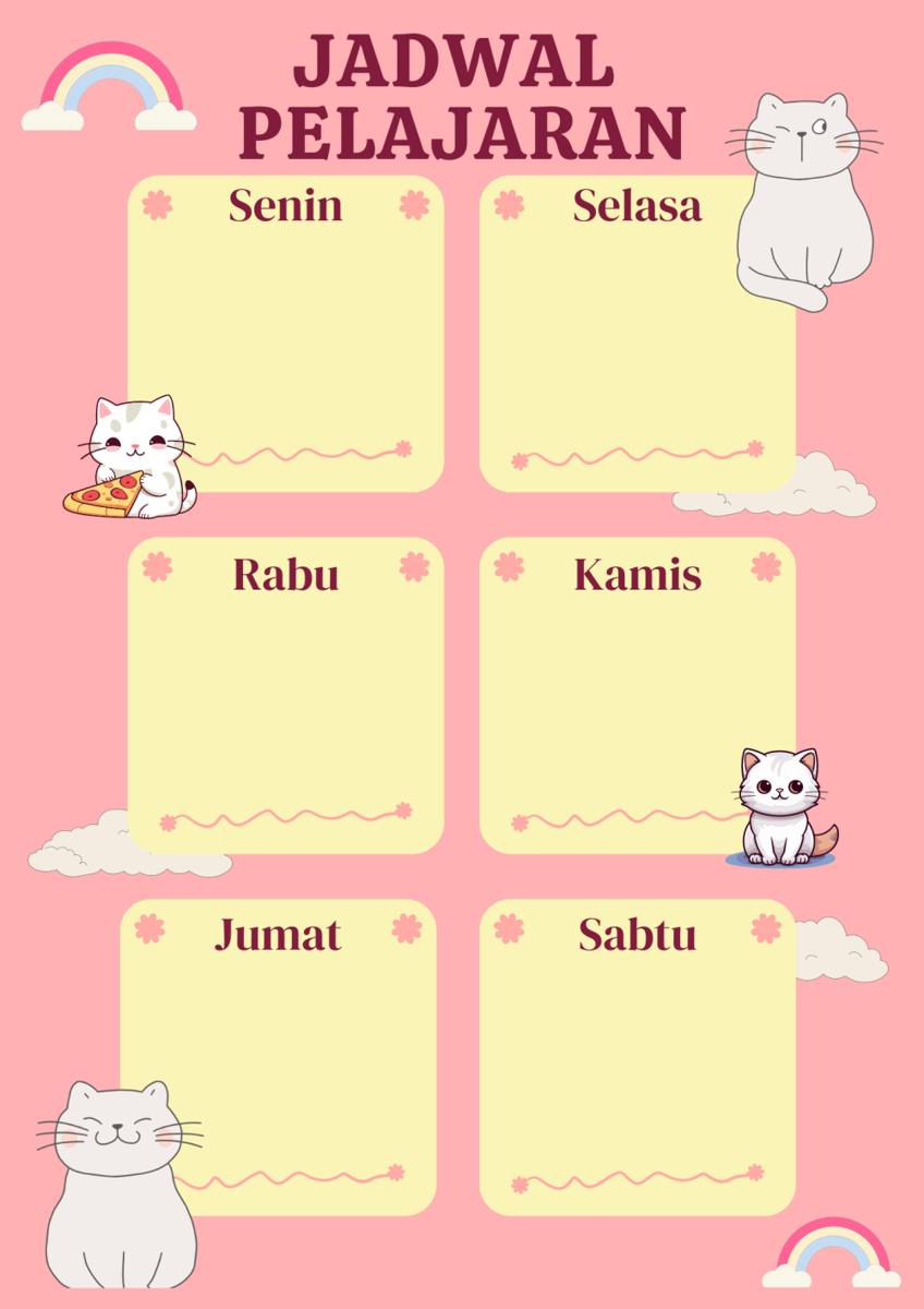 lockscreen jadwal pelajaran kosong (canva.com/SweetDsgn)