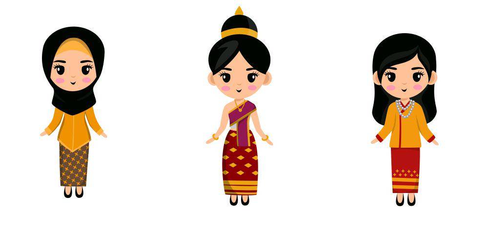 Ilustrasi anak perempuan memakai pakaian adat. Freepik/Jcomp