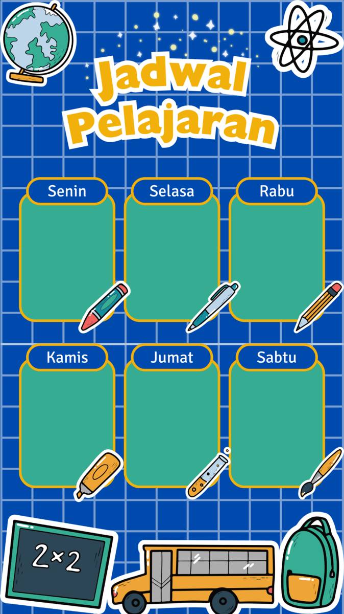 lockscreen jadwal pelajaran kosong (canva.com/Rayhan Studio)