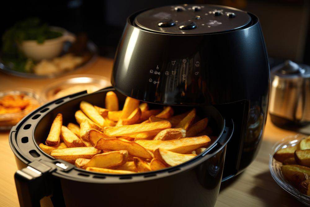 ilustrasi memasak kentang menggunakan air fryer (vecteezy.com/iftikharalam)