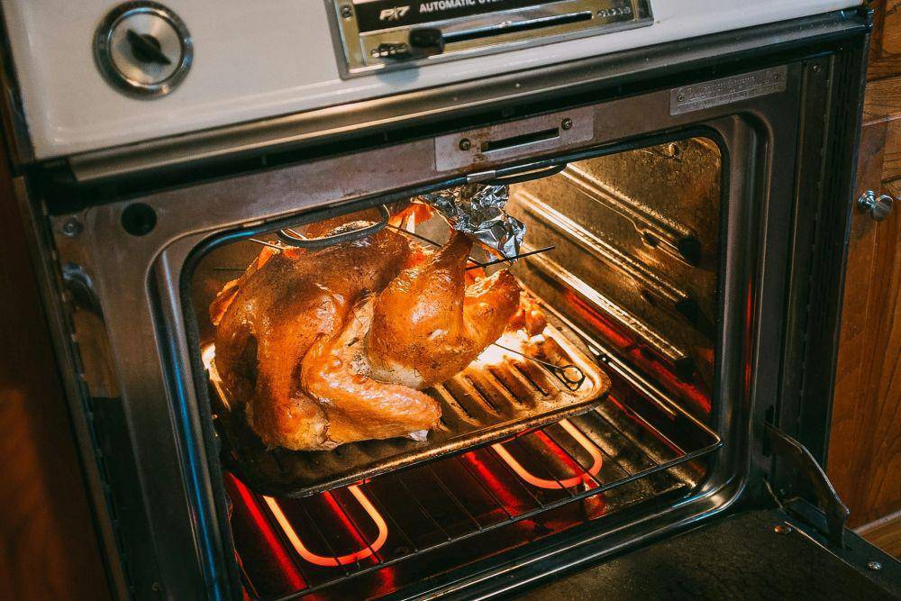 ilustrasi memasak seekor ayam utuh menggunakan oven konveksi (unsplash.com/@randomlies)