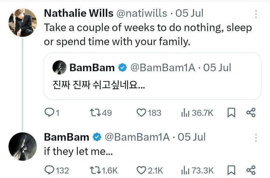 cuitan BamBam GOT7 di Twitter (twitter.com/BamBam1A)