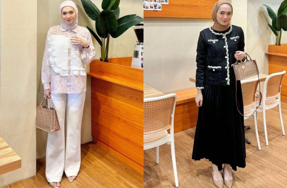 9 Padu Padan Celana dan Rok Semi Formal ala Putcah Lestari, Stylish!