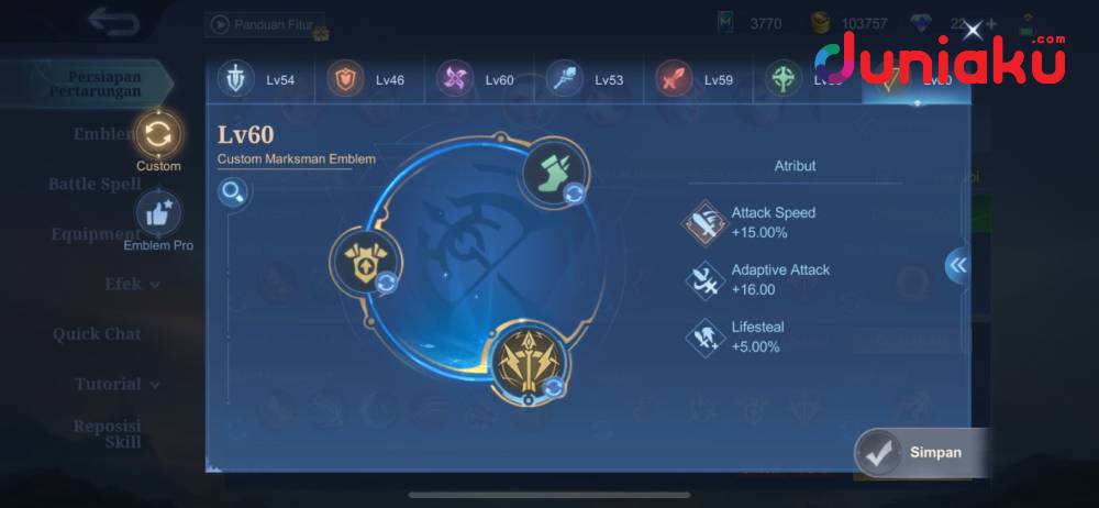 Build Hanabi Tersakit 2025 - Emblem Hanabi tersakit 2025
