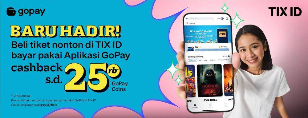 Promo TIX ID cashback 25 ribu GoPay Coins (promo.tix.id)