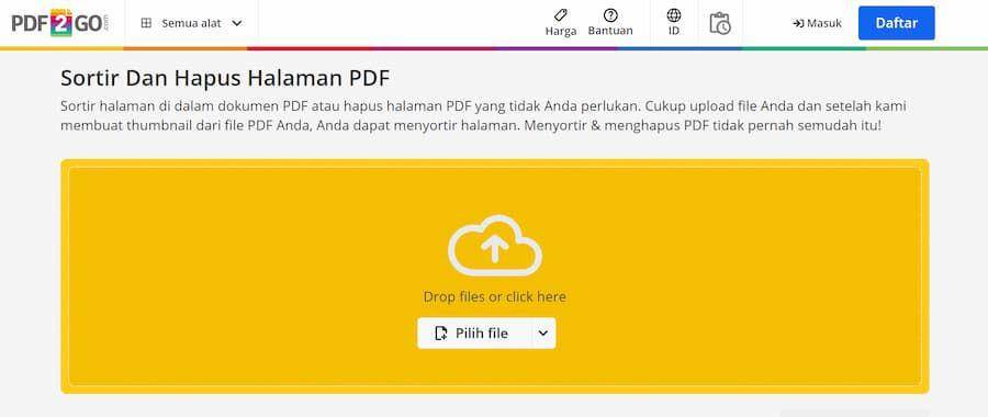 tampilan PDF2GO (dok. PDF2GO)