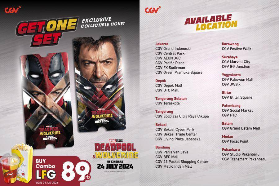 Promo tiket Deadpool & Wolverine di CGV (x.com/CGV_ID)
