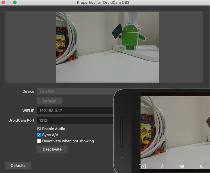 plugin DroidCam untuk OBS (droidcam.app)