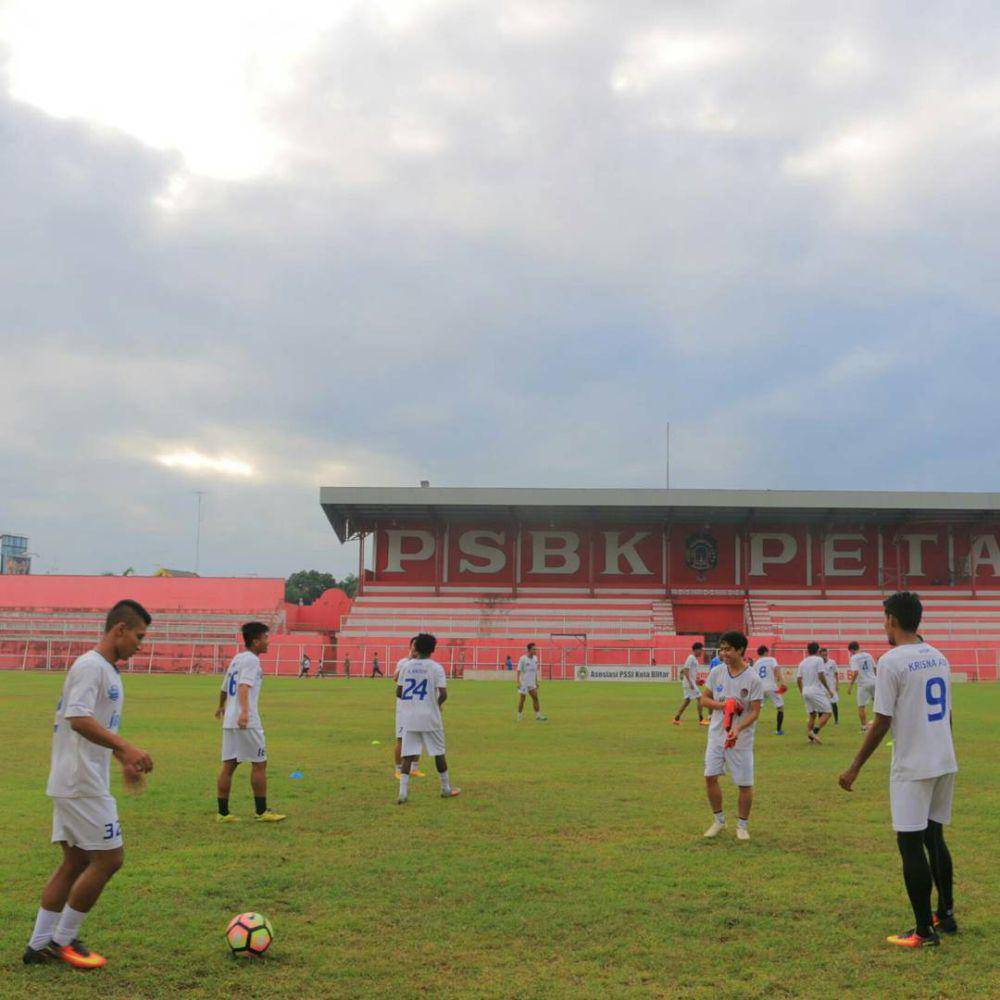 Tim PSIM Jogjakarta saat berlatih di Stadion Soepriadi Blitar. IDN Times/ istimewa