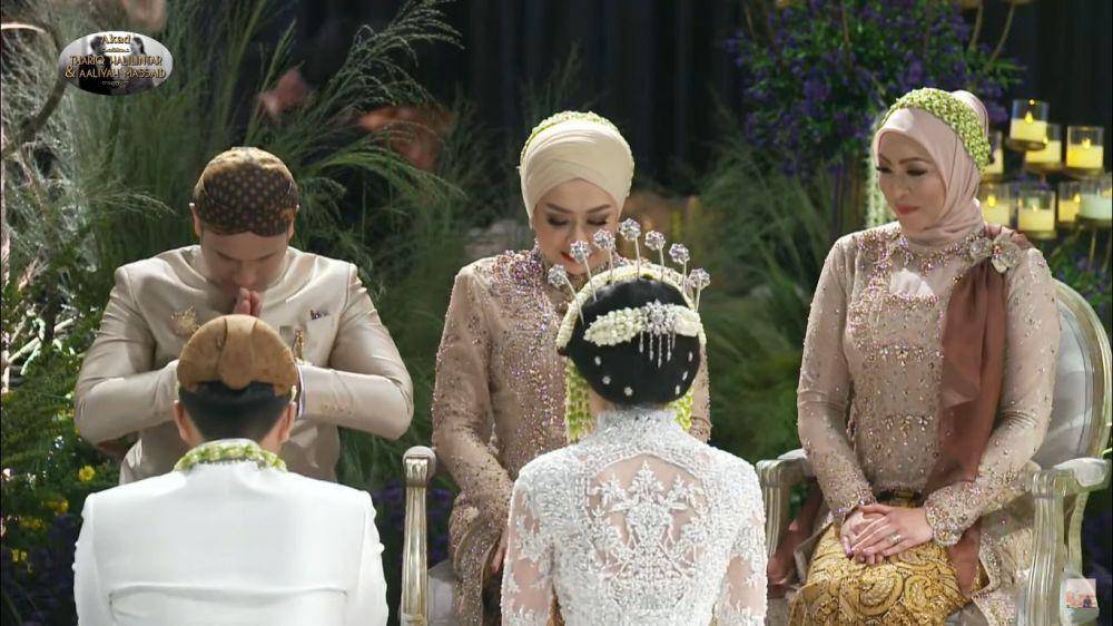 Gaya Aaliyah Massaid di Akad Nikah (YouTube.com/@ThariqHalilintar)