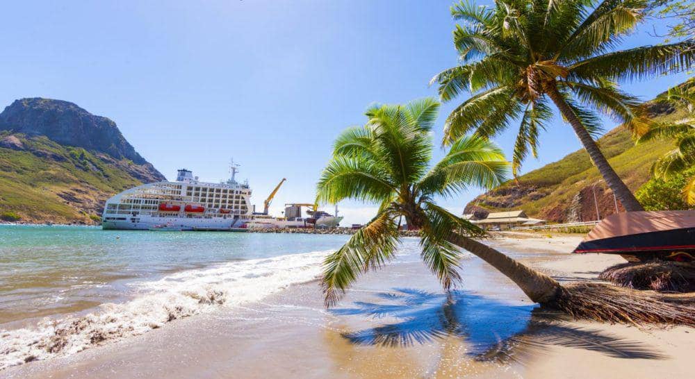 Kapal pesiar Aranui 5 yang sedang berlabuh. (Aranui.com)