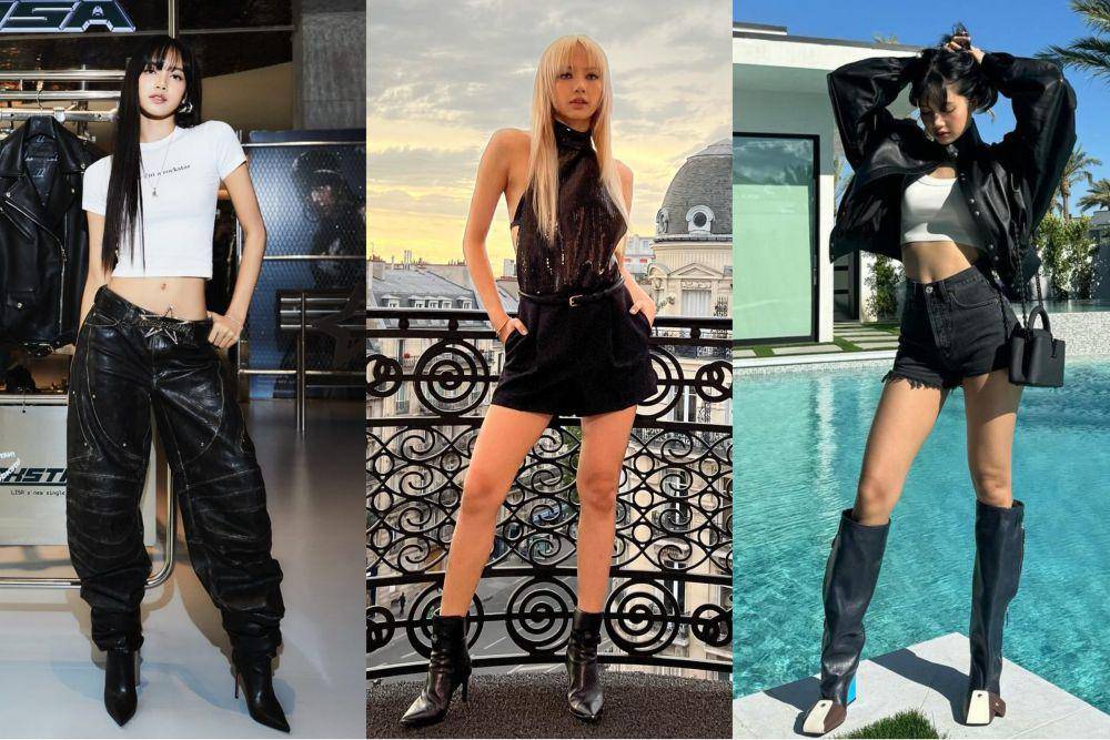 referensi outfit pakai sepatu boots ala Lisa BLACKPINK (instagram.com/lalalalisa_m)
