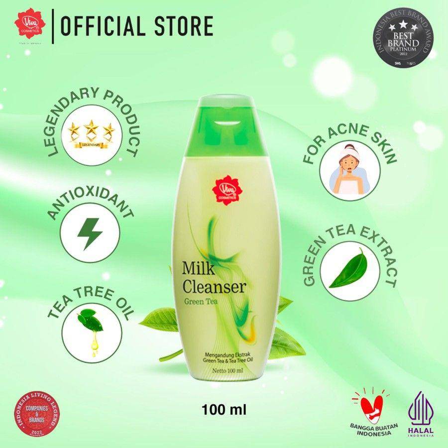Viva Milk Cleanser Green Tea (tokopedia.com/vivacosmetic)