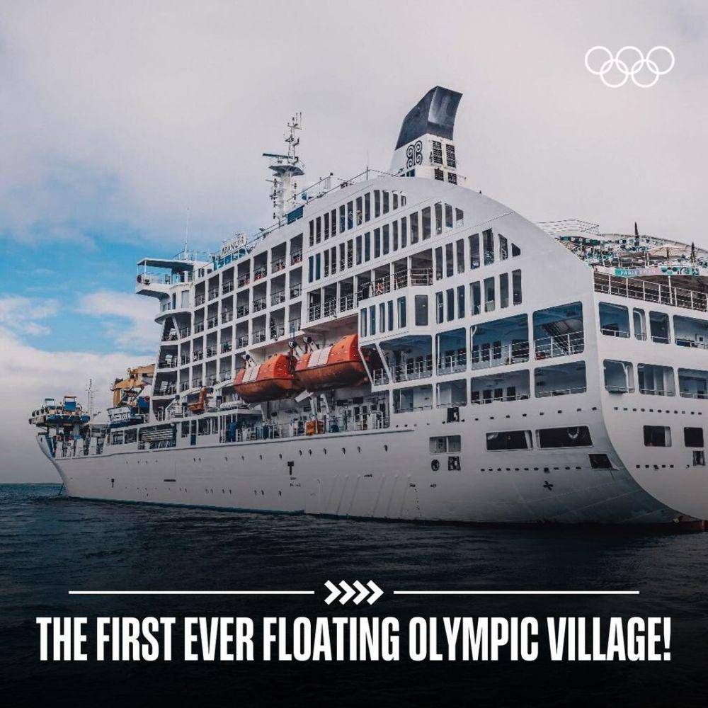 floating olympics village, Aranui 5 cruise ship (instagram.com/olympics)