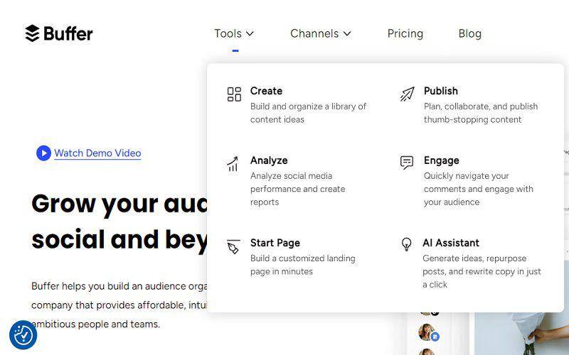 Tampilan antarmuka tools Buffer (dok. buffer.com)