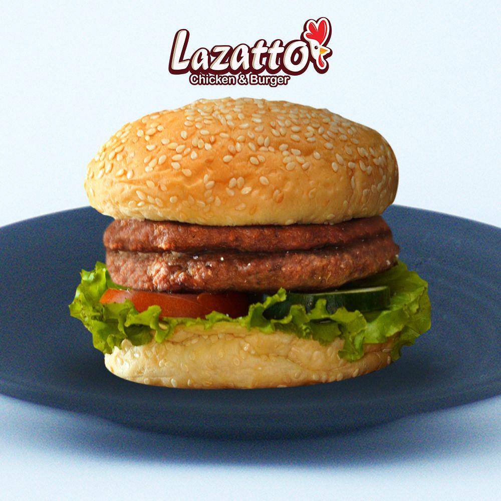 Potret menu Double Beef Burger di Lazatto (lazatto.co.id)
