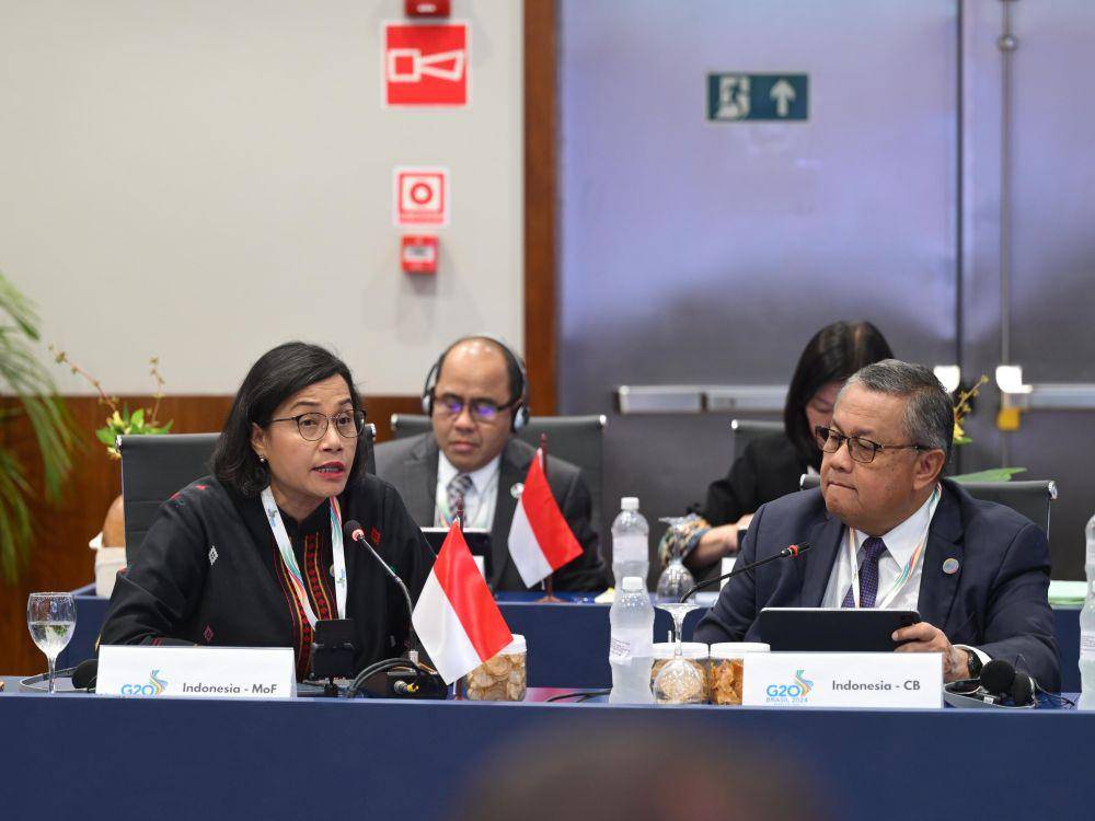 Menteri Keuangan, Sri Mulyani Indrawati menghadiri pertemuan ketiga Menkeu dan Gubernur Bank Sentral negara G20 (Finance Ministers and Central Bank Governors/FMCBG) di Rio De Janeiro, Brasil pada 25-26 Juli 2024. (dok. Kemenkeu)