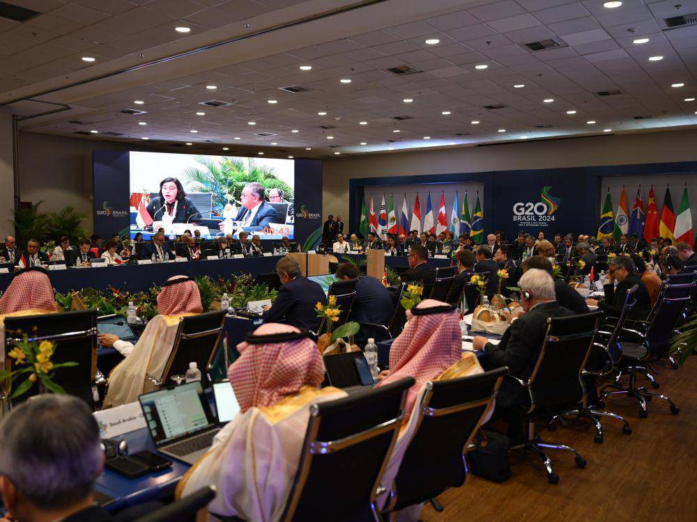 Menteri Keuangan, Sri Mulyani Indrawati menghadiri pertemuan ketiga Menkeu dan Gubernur Bank Sentral negara G20 (Finance Ministers and Central Bank Governors/FMCBG) di Rio De Janeiro, Brasil pada 25-26 Juli 2024. (dok. Kemenkeu)