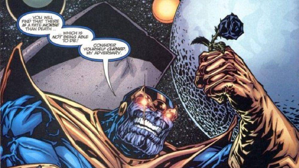 Thanos mengutuk Deadpool dengan immortality. (dok. Marvel Comics/Deadpool)