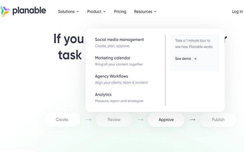 Tampilan antarmuka tools Planable (dok. planable.io)