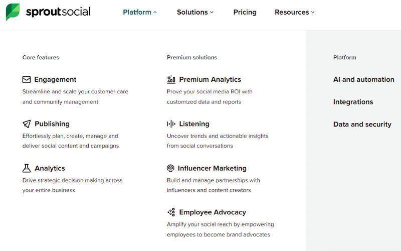 Tampilan antarmuka tools Sprout Social (dok. sproutsocial.com)