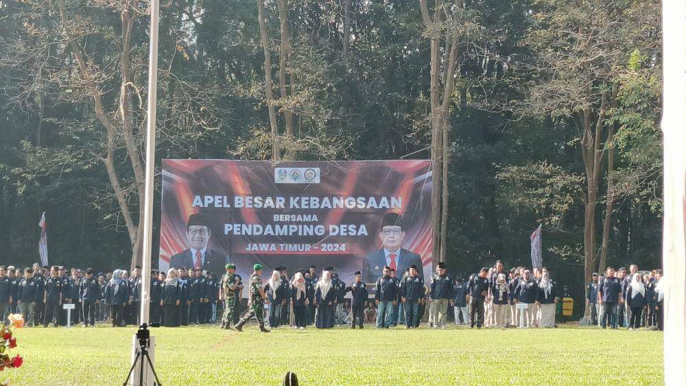 Apel Pendamping Desa digelar di Kebun Raya Purwodadi Pasuruan dengan dipimpin langsung oleh Menteri Desa, PDTT Abdul Halim Iskandar dengan dihadiri Forum Komunikasi Pimpinan Daerah (Forkopimda) Jatim dan Pasuruan. (Dok. Istimewa)