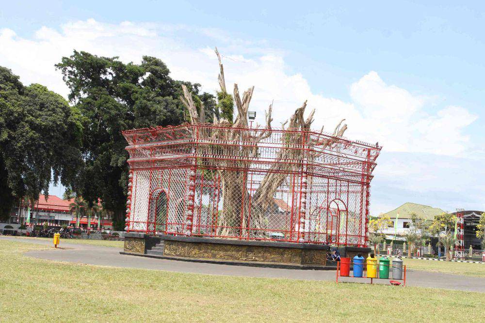 Tanaman beringin putih yang ditanam di Alun-Alun Blitat. Foto: Pemkot Blitar