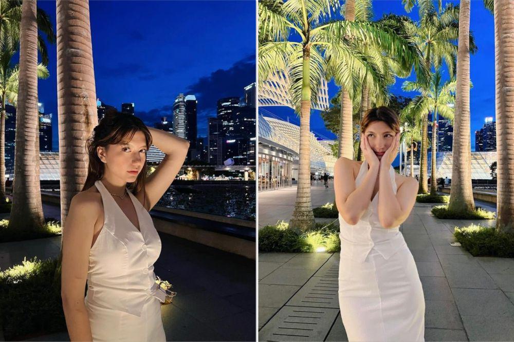 7 Potret Cassandra Lee di Marina Bay Sands Singapura, Lihat Night View
