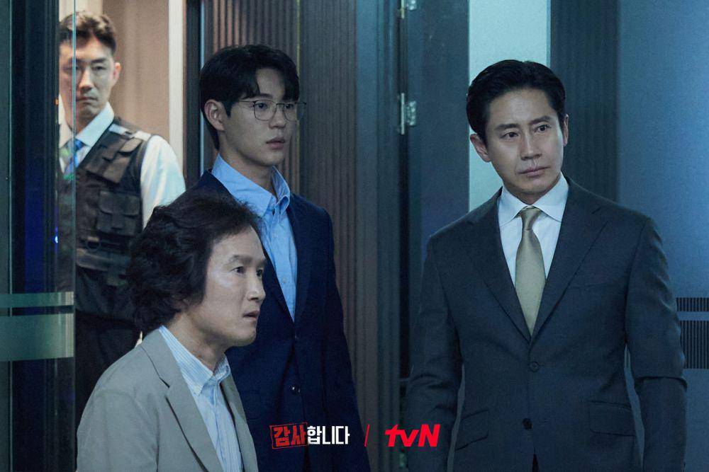 Lee Joong Ok, Shin Jae Ha, dan Shin Ha Kyun di The Auditors (dok. tvN/The Auditors)