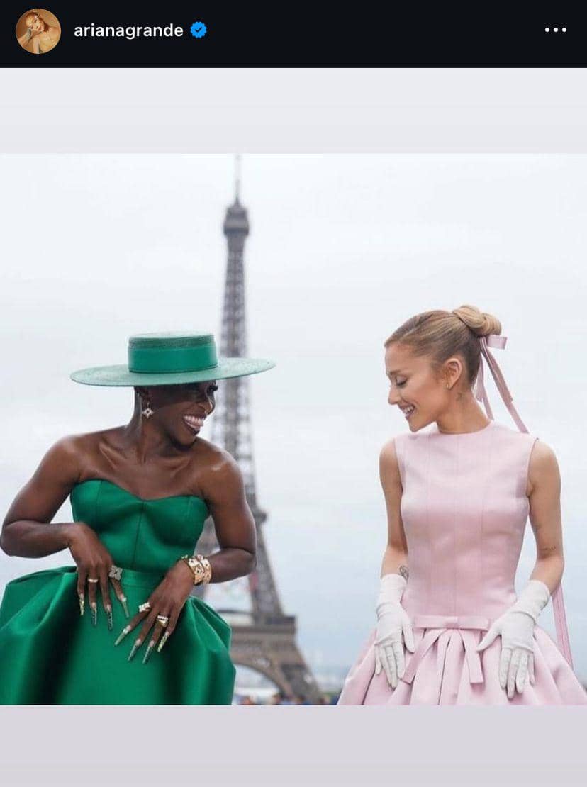 potret Ariana Grande dan Cynthia Erivo di Olimpiade Paris 2024 (via instagram.com/arianagrande)'