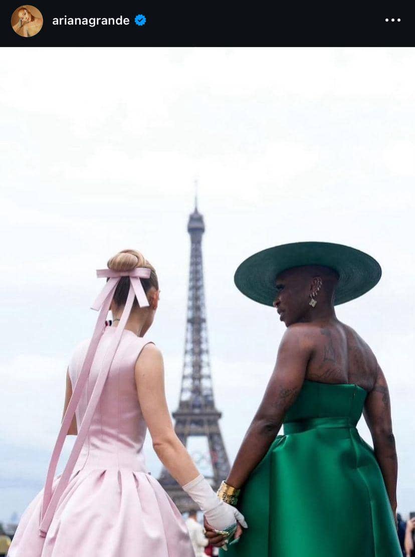 potret Ariana Grande dan Cynthia Erivo di Olimpiade Paris 2024 (via instagram.com/arianagrande)'