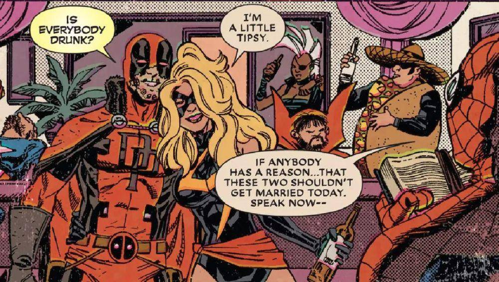 Deadpool dan Captain Marvel nyaris menikah. (dok. Marvel Comics/Marvel Super Heroes)