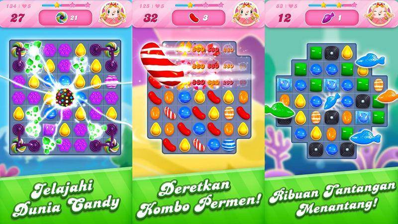 tampilan aplikasi Candy Crush Saga (dok. Google Play Store)