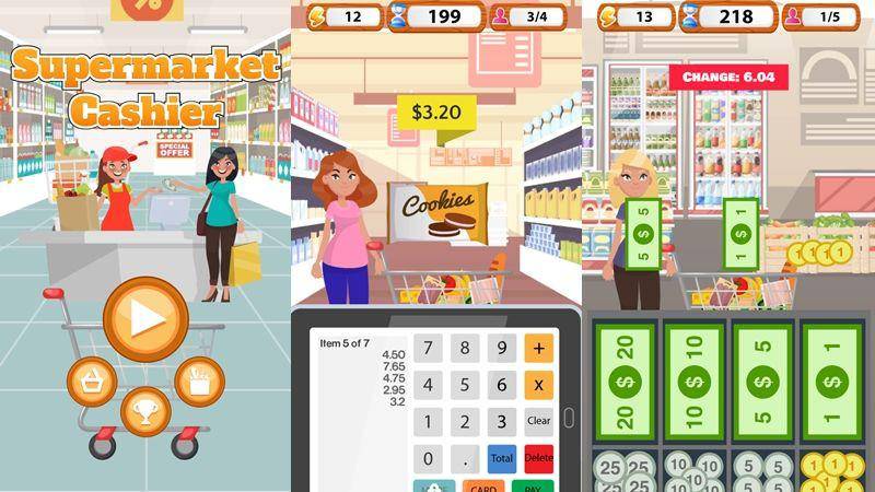 tampilan aplikasi Supermarket Cashier Simulator (dok. Google Play Store)