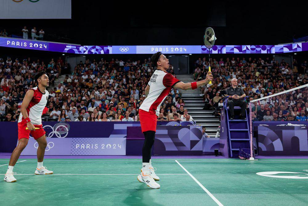 Fajar Alfian/Muhammad Rian Ardianto memastikan diri lolos ke perempat final Olimpiade 2024 Paris (dok.PBSI/Badmintonphoto/Yohan Nonotte)