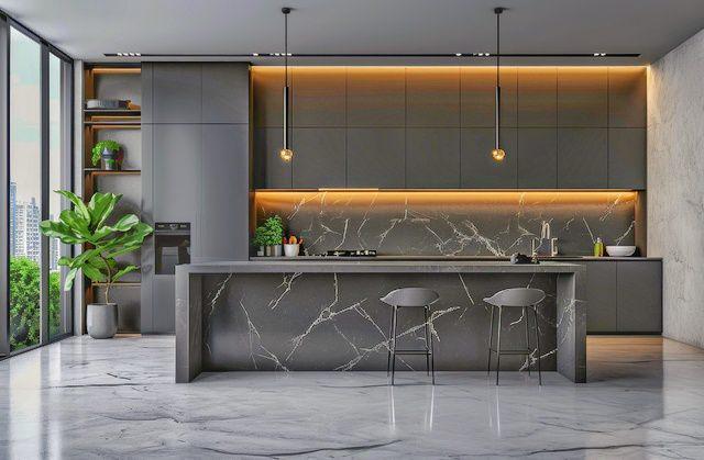 ilustrasi dapur modern warna hitam (vecteezy.com/yganko)