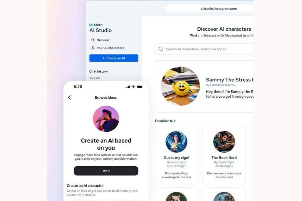 Meta memungkinkan pengguna membuat AI versi dirinya sendiri (dok. Meta)