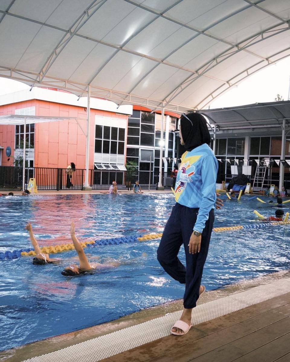 potret Gempi latihan renang (instagram.com/gisel_la)