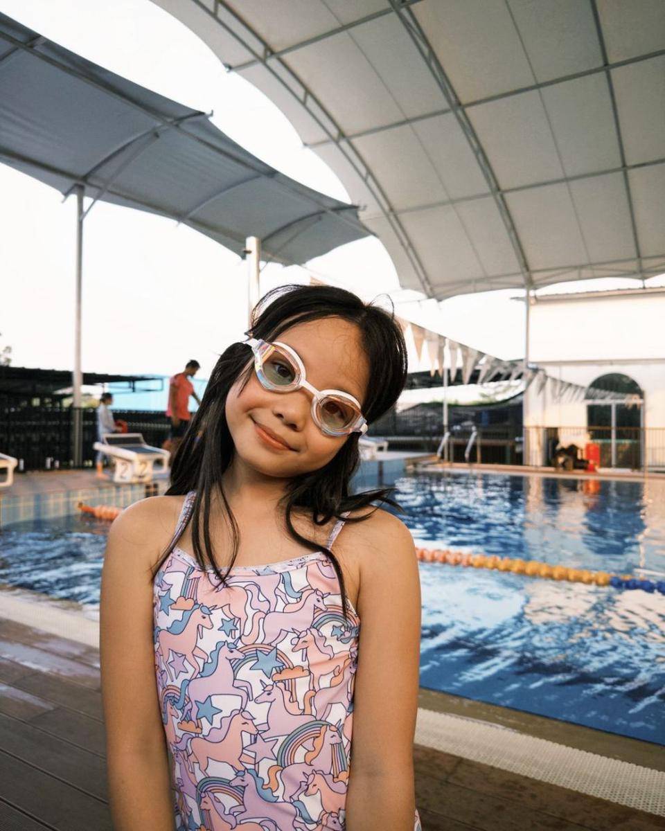 potret Gempi latihan renang (instagram.com/gisel_la)
