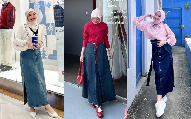 11 Styling Outfit Rok Jeans ala Olivia Putri, Anti Mati Gaya!