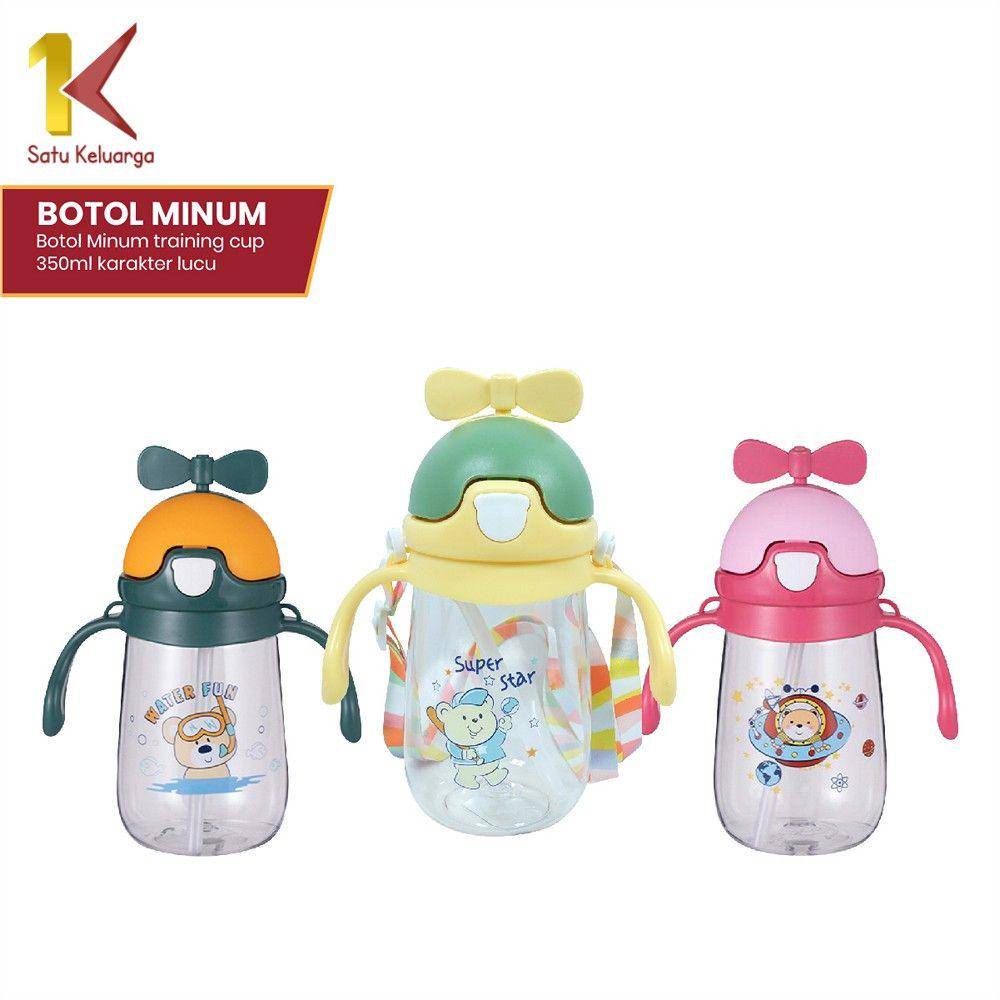 Satu Keluarga Botol Minum Anak Karakter Kepala Kipas (shopee.co.id/Satu Keluarga Official Shop)