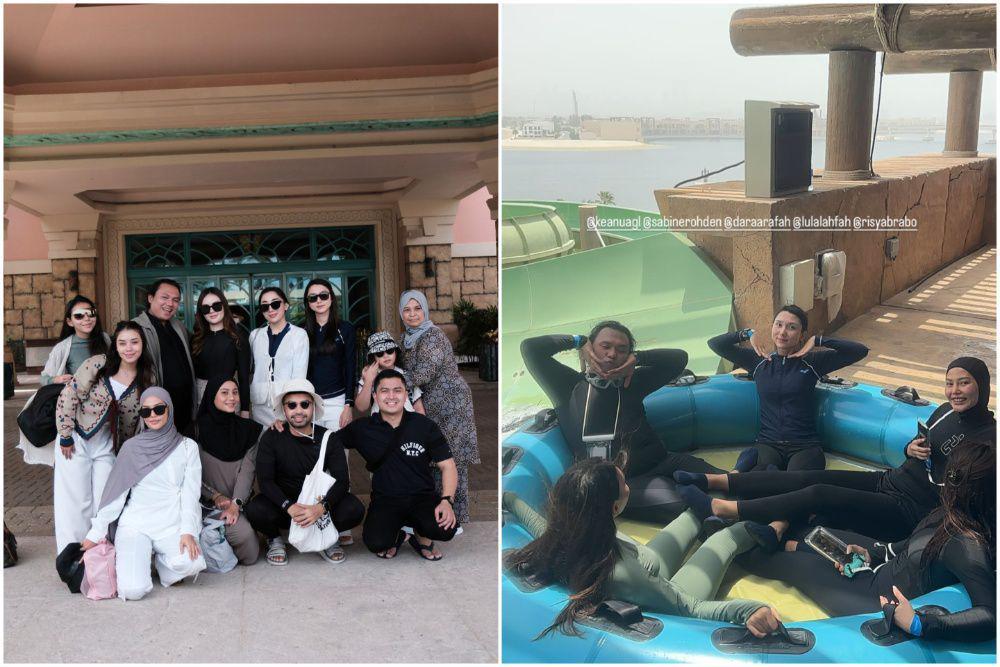 10 Potret Dara Arafah dan Sahabat Main ke Aquaventure Waterpark Dubai