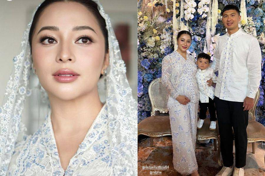 Gaya Makeup dan Busana Nikita Willy di Acara 4 Bulanan (instagram.com/evalovira | instagram.com/cupezious)