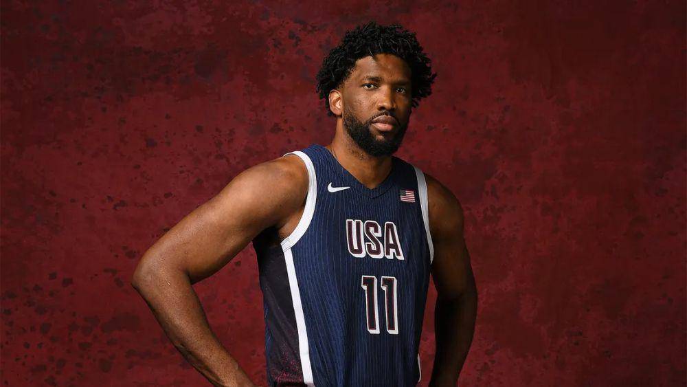 Joel Embiid membela Timnas Amerika Serikat di Olimpiade 2024 Paris. (usab.com)