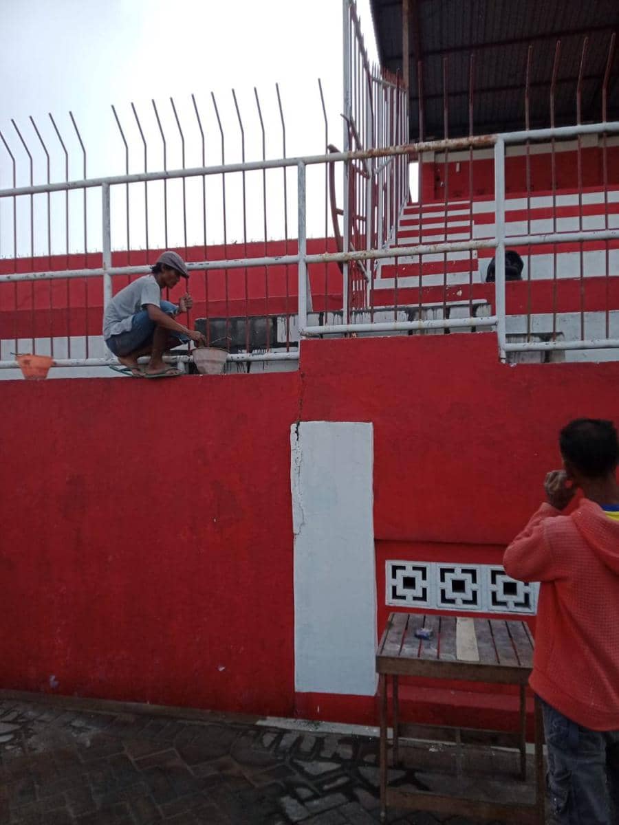 Pembenahan pada Stadion Soepriadi Blitar. (Dok. Media Officer Arema FC)