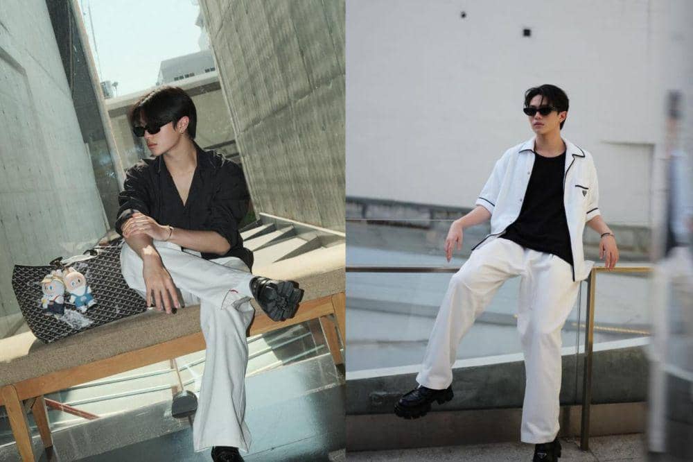 7 Inspirasi Outfit Nuansa Hitam Putih ala William LYKN, Kekinian Abis!